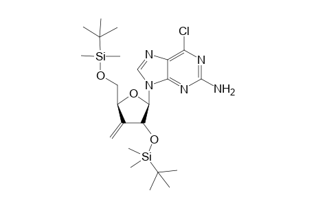 2-Amino-6-chloro-9-(2,5-bis-O-tert-butyldimethylsilyl-3-deoxy-3-methylene-.beta.,D-erythro-pentofuranosyl)purine