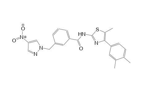 N-[4-(3,4-dimethylphenyl)-5-methyl-1,3-thiazol-2-yl]-3-[(4-nitro-1H-pyrazol-1-yl)methyl]benzamide