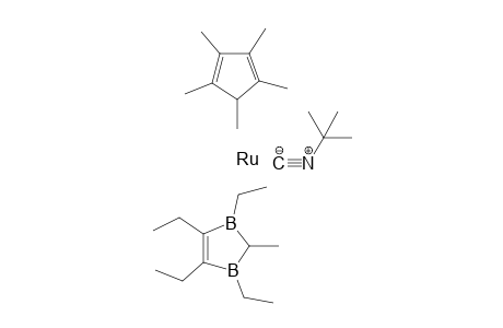 (eta5-1,3,4,5-Tetraethyl-2-methyl-2,3-dihydro-1,3-diborolyl)(neta5-pentamethylcyclopentadienyl)ruthenium tert-Butylisocyanide