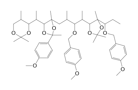 D-arabino-D-gluco-L-ido-Pentadecitol, 2,4,7,8,10,14,15-heptadeoxy-5,6-O-[1-(4-methoxyphenyl)ethylidene]-9,13-bis-O-[(4-methoxyphenyl)methyl]-2,4,8,10-tetramethyl-6,12-di-C-methyl-1,3:11,12-bis-O-(1-methylethylidene)-