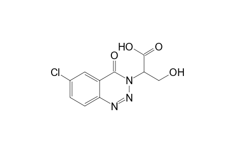 1,2,3-Benzotriazine-3(4H)-acetic acid, 6-chloro-.alpha.-(hydroxymethyl)-4-oxo-, (.+-.)-