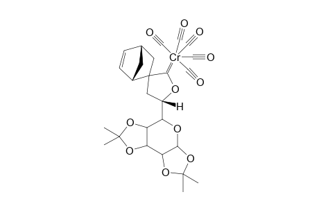 (3R,5R,1'S,4'S)-Pentacarbonyl{3-[1'',2'':3'',4''-di-O-isopropylidene-.alpha.,L-5''-arabinopyranosyl)spiro[bicyclo[2.2.1]hept-2'-ene-5',5-2-oxacyclopentylidene]}chromium(0)