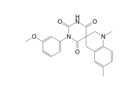 1-(3-methoxyphenyl)-1',6'-dimethyl-2',4'-dihydro-1H,1'H-spiro[pyrimidine-5,3'-quinoline]-2,4,6(3H)-trione