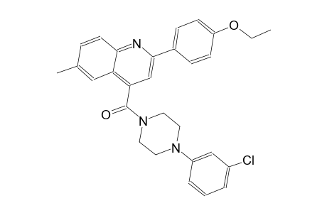 4-{[4-(3-chlorophenyl)-1-piperazinyl]carbonyl}-2-(4-ethoxyphenyl)-6-methylquinoline