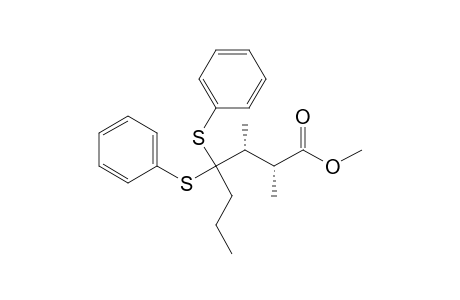 Methyl (2RS,3RS)-2,3,5-Trimethyl-4,4-bis(phenylthio)hexanoate