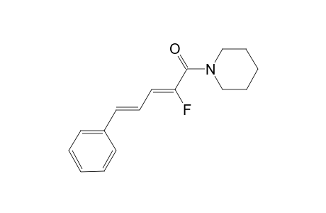 (2Z,4E)-2-fluoranyl-5-phenyl-1-piperidin-1-yl-penta-2,4-dien-1-one