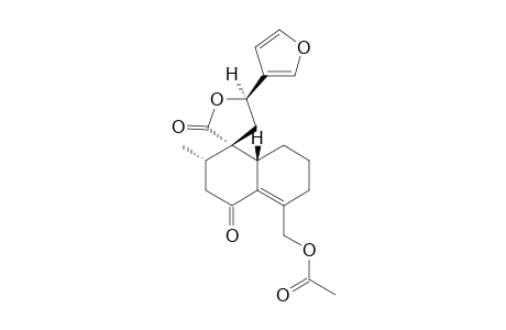 TEUCORYMBIN;18-ACETOXY-15,16-EPOXY-6-OXO-19-NOR-NEO-ClERODA-4,13(16),14-TRIEN-20,12S-OLIDE