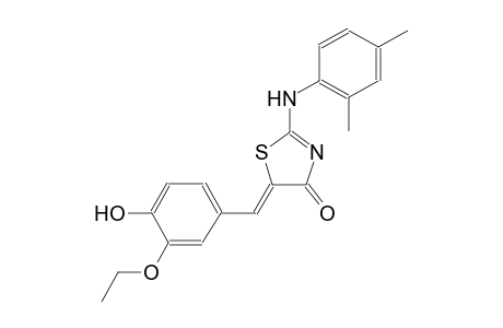 (5Z)-2-(2,4-dimethylanilino)-5-(3-ethoxy-4-hydroxybenzylidene)-1,3-thiazol-4(5H)-one