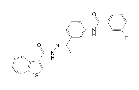 N-{3-[(1E)-N-(1-benzothien-3-ylcarbonyl)ethanehydrazonoyl]phenyl}-3-fluorobenzamide