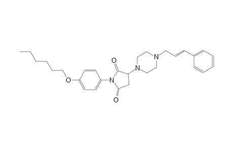 1-[4-(hexyloxy)phenyl]-3-{4-[(2E)-3-phenyl-2-propenyl]-1-piperazinyl}-2,5-pyrrolidinedione