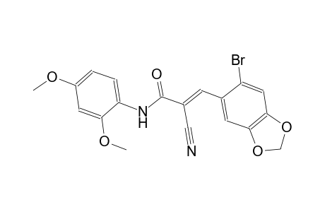 (2E)-3-(6-bromo-1,3-benzodioxol-5-yl)-2-cyano-N-(2,4-dimethoxyphenyl)-2-propenamide