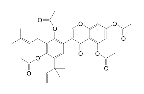 3-[2',4'-Diacetoxy-5'-(1",1"-dimethyl-2"-propenyl)-3'-(3"'-methyl-2"'-butenyl)phenyl]-5,7-diacetoxybenzopyran-4(4H)-one