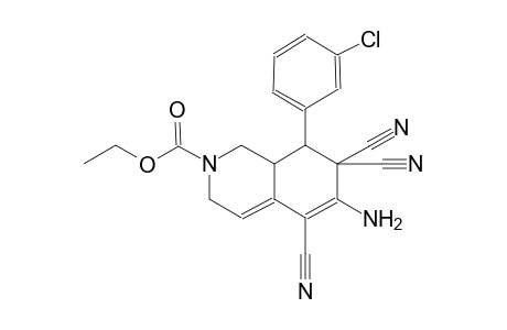 2(1H)-isoquinolinecarboxylic acid, 6-amino-8-(3-chlorophenyl)-5,7,7-tricyano-3,7,8,8a-tetrahydro-, ethyl ester