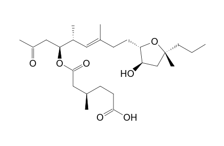 13-[3'-Hydroxy-5'-methyl-5'-propyltetrahydrofuran-2'-yl]-8-(acetylmethyl)-9,11-dimethyl-6-oxo-7-oxatridec-10-enoic Acid