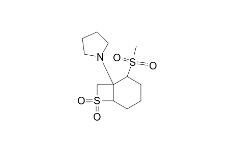 Pyrrolidine, 1-[2-(methylsulfonyl)-7-thiabicyclo[4.2.0]oct-1-yl]-, S,S-dioxide