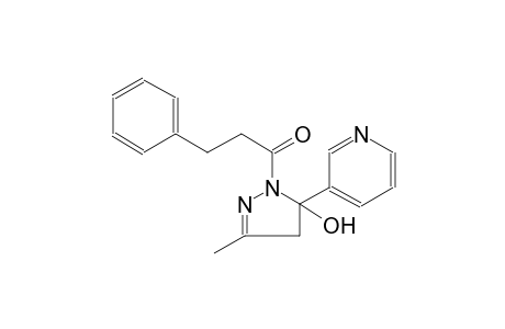 1H-pyrazol-5-ol, 4,5-dihydro-3-methyl-1-(1-oxo-3-phenylpropyl)-5-(3-pyridinyl)-