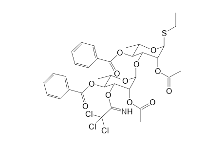 Ethyl 2-O-Acetyl-4-O-benzoyl-3-O-trichloroacetimidoyl-.alpha.,L-rhamnopyranosyl-(1-3)-2-O-acetyl-4-O-benzoyl-1-thio-.alpha.,L-rhamnopyranoside