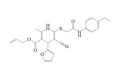 3-pyridinecarboxylic acid, 5-cyano-6-[[2-[(4-ethylphenyl)amino]-2-oxoethyl]thio]-4-(2-furanyl)-1,4-dihydro-2-methyl-, 2-propenyl ester