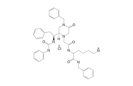 N-[2-[4-BENZYL-5-OXO-(2R)-[2-PHENYL-(1S)-(3-PHENYLUREIDO)-ETHYL]-PIPERAZIN-1-YL]-ACETYL]-LYS-NH-BN-HYDROCHLORIDE