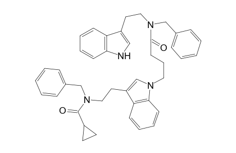 3-{3-[2-(N'-Benzyl-N'-cyclopropanecarboxamidoethyl)indolyl]propyl}-N-benzyl-N-(2-indol-3-ylethyl)carboxamide