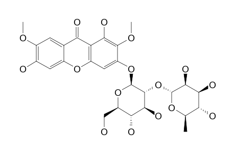 POLYGALAXANTHONE-VII;3-O-[ALPHA-D-RHAMNOPYRANOSYL-(1->2)-BETA-D-GLUCOPYRANOSYL]-1,6-DIHYDROXY-2,7-DIMETHOXYXANTHONE
