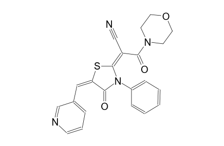 (2E)-3-(4-morpholinyl)-3-oxo-2-[(5E)-4-oxo-3-phenyl-5-(3-pyridinylmethylene)-1,3-thiazolidin-2-ylidene]propanenitrile