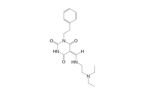 (5E)-5-({[2-(diethylamino)ethyl]amino}methylene)-1-(2-phenylethyl)-2,4,6(1H,3H,5H)-pyrimidinetrione