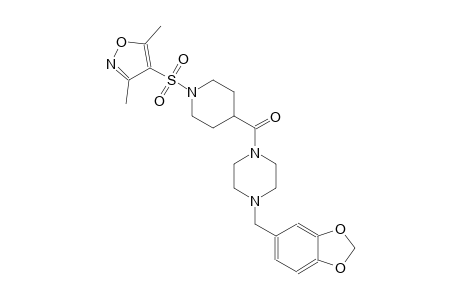 1-(1,3-benzodioxol-5-ylmethyl)-4-({1-[(3,5-dimethyl-4-isoxazolyl)sulfonyl]-4-piperidinyl}carbonyl)piperazine