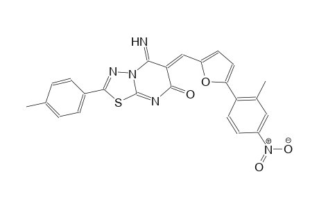 (6Z)-5-imino-6-{[5-(2-methyl-4-nitrophenyl)-2-furyl]methylene}-2-(4-methylphenyl)-5,6-dihydro-7H-[1,3,4]thiadiazolo[3,2-a]pyrimidin-7-one