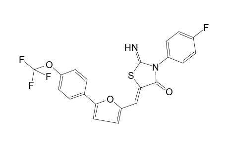 (5Z)-2-azanylidene-3-(4-fluorophenyl)-5-[[5-[4-(trifluoromethyloxy)phenyl]furan-2-yl]methylidene]-1,3-thiazolidin-4-one