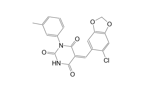 2,4,6(1H,3H,5H)-pyrimidinetrione, 5-[(6-chloro-1,3-benzodioxol-5-yl)methylene]-1-(3-methylphenyl)-, (5Z)-