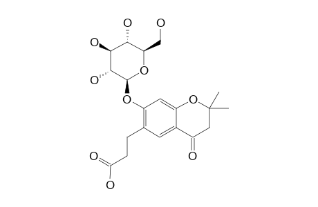 6-CARBOXYETHYL-7-HYDROXY-2,2-DIMETHYLCHROMANONE-7-O-BETA-D-GLUCOPYRANOSIDE