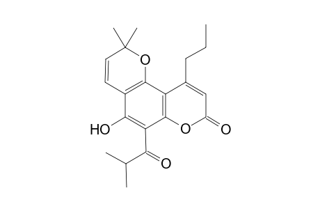 6,6-Dimethyl-9-hydroxy-10-isobutyryl-4-propyl-2H,6H-benzo[1,2-b:3,4:b']dipyran-2-one