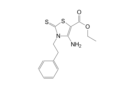 5-thiazolecarboxylic acid, 4-amino-2,3-dihydro-3-(2-phenylethyl)-2-thioxo-, ethyl ester