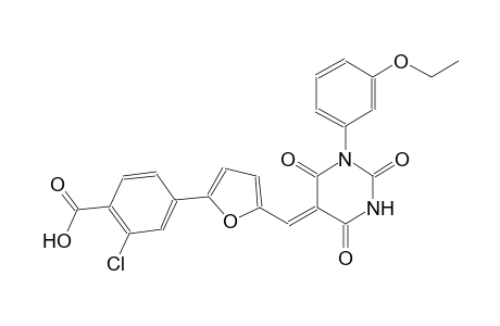 2-chloro-4-{5-[(Z)-(1-(3-ethoxyphenyl)-2,4,6-trioxotetrahydro-5(2H)-pyrimidinylidene)methyl]-2-furyl}benzoic acid