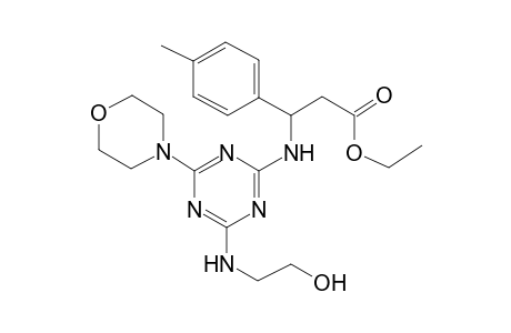 3-[[4-(2-hydroxyethylamino)-6-(4-morpholinyl)-1,3,5-triazin-2-yl]amino]-3-(4-methylphenyl)propanoic acid ethyl ester