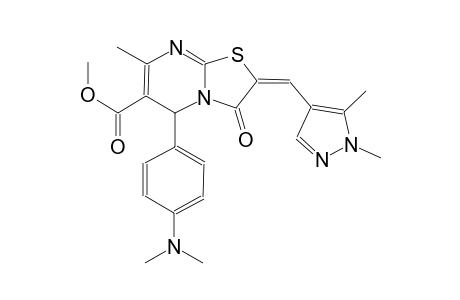methyl (2E)-5-[4-(dimethylamino)phenyl]-2-[(1,5-dimethyl-1H-pyrazol-4-yl)methylene]-7-methyl-3-oxo-2,3-dihydro-5H-[1,3]thiazolo[3,2-a]pyrimidine-6-carboxylate