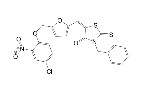 (5E)-3-benzyl-5-({5-[(4-chloro-2-nitrophenoxy)methyl]-2-furyl}methylene)-2-thioxo-1,3-thiazolidin-4-one