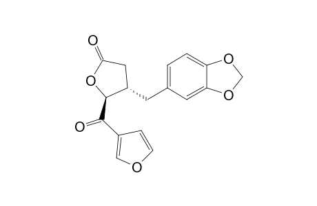 trans-3-(3,4-Methylenedioxybenzyl)-4-(3-furoyl).gamma.-butyrolactone