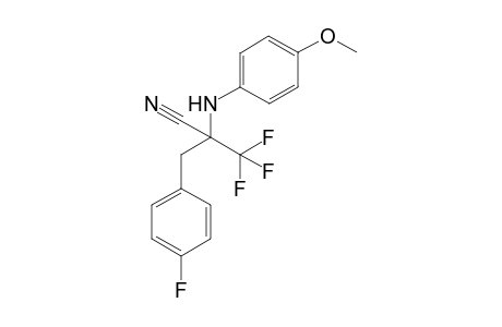 3,3,3-trifluoro-2-(4-fluorobenzyl)-2-(4-methoxyphenylamino)propanenitrile