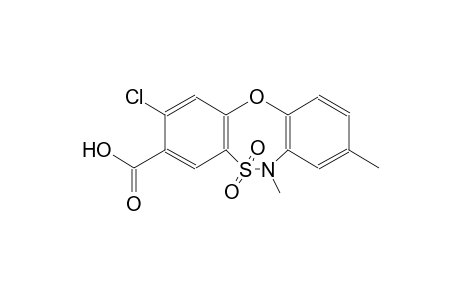 6H-dibenzo[b,f][1,4,5]oxathiazepine-3-carboxylic acid, 2-chloro-6,8-dimethyl-, 5,5-dioxide