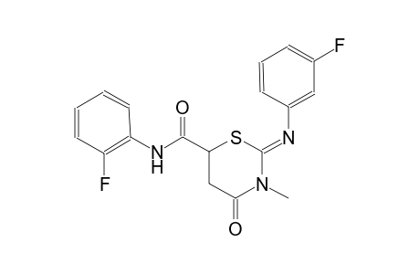 (2Z)-N-(2-fluorophenyl)-2-[(3-fluorophenyl)imino]-3-methyl-4-oxotetrahydro-2H-1,3-thiazine-6-carboxamide