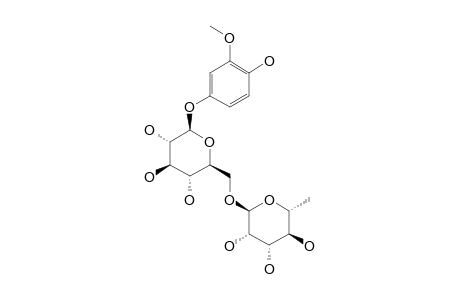 CUNEATOSIDE_D;3-METHOXY-4-HYDROXYLPHENYL-1-O-ALPHA-L-RHAMNOPYRANOSYL-(1''->6')-BETA-D-GLUCOPYRANOSIDE