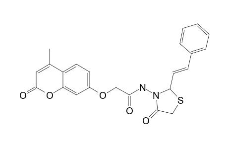 (E)-2-(4-METHYL-2-OXO-2H-CHROMEN-7-YLOXY)-N-(4-OXO-2-STYRYLTHIAZOLIDIN-3-YL)-ACETAMIDE