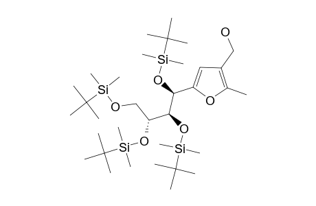 3-HYDROXYMETHYL-2-METHYL-5-(1',2',3',4'-TETRA-O-TERT.-BUTYLDIMETHYLSILYL-D-ARABINO-TETRITOL-1-YL)-FURAN