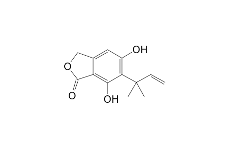 6-(1,1-Dimethylprop-2-en-1-yl)-5,7-dihydroxy-2-benzofuran-1(3H)-one