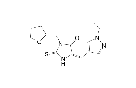 (5E)-5-[(1-ethyl-1H-pyrazol-4-yl)methylene]-3-(tetrahydro-2-furanylmethyl)-2-thioxo-4-imidazolidinone