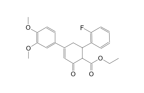 ethyl 4-(3,4-dimethoxyphenyl)-6-(2-fluorophenyl)-2-oxo-3-cyclohexene-1-carboxylate