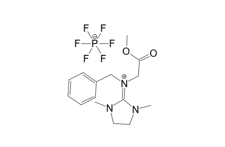 N-(1,3-Dimethyl-2-imidazolidinylidene)-N-(2-methoxy-2-oxoethyl)benzenemethanaminium hexafluorophosphate