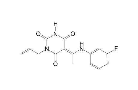 (5E)-1-allyl-5-[1-(3-fluoroanilino)ethylidene]-2,4,6(1H,3H,5H)-pyrimidinetrione